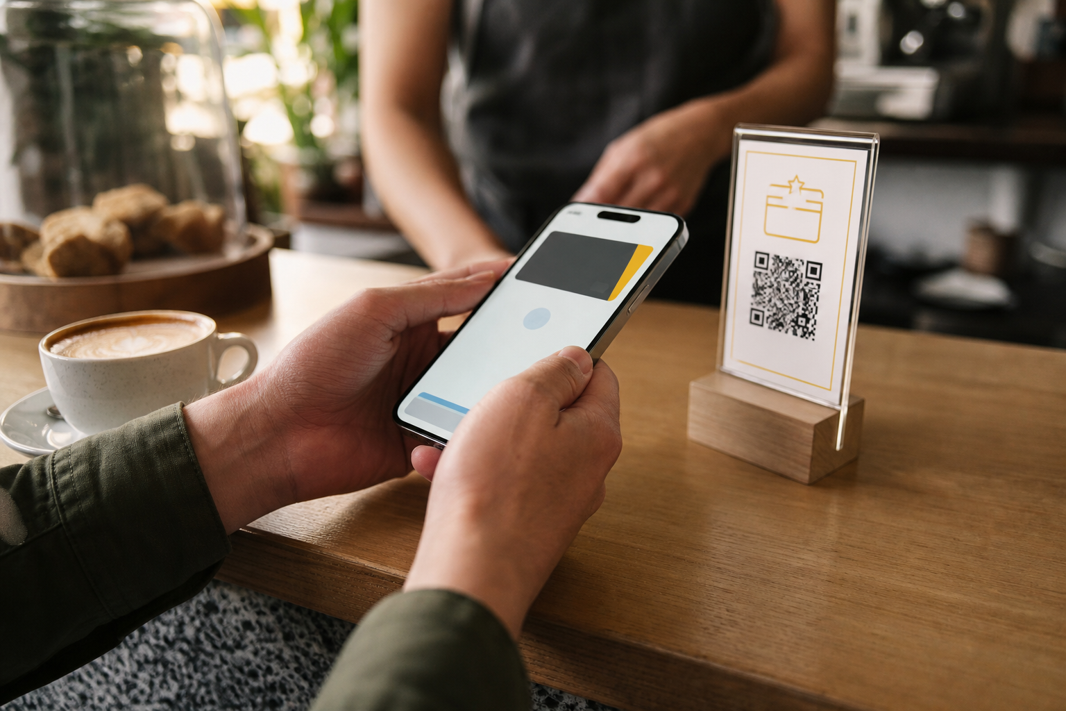 Cliente adiciona um cartão de fidelização digital através de QR code